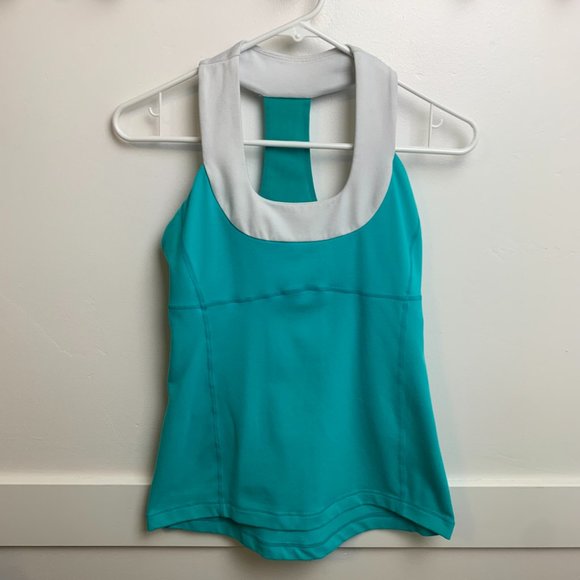 Lululemon Lagoon & White Scoop Neck Tank Top - Picture 3 of 11